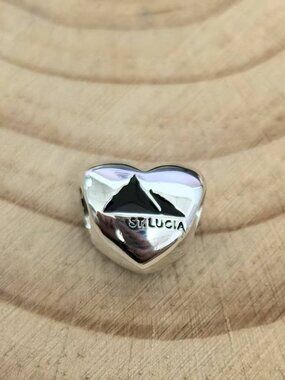 Pandora ST,LUCIA Map Exclusive Heart Charm Travel Pendant, S925 Silver Jewelry